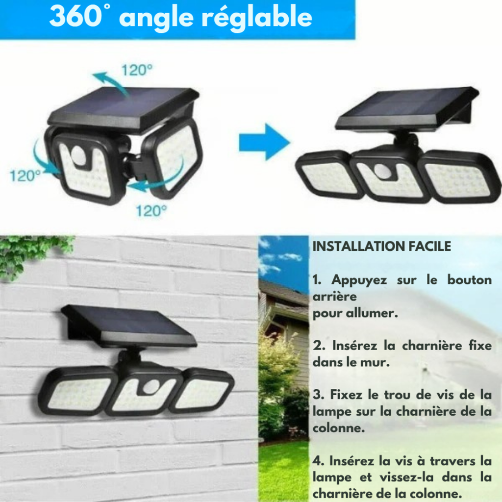 Aplique solar exterior con detector de movimiento
