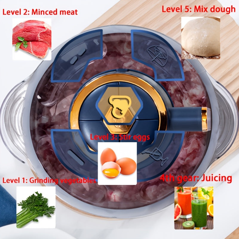 BowLift | Procesador de Alimentos de Acero Inoxidable – Potente Picadora de Carne y Cortadora de Verduras (5L, 5000 RPM)