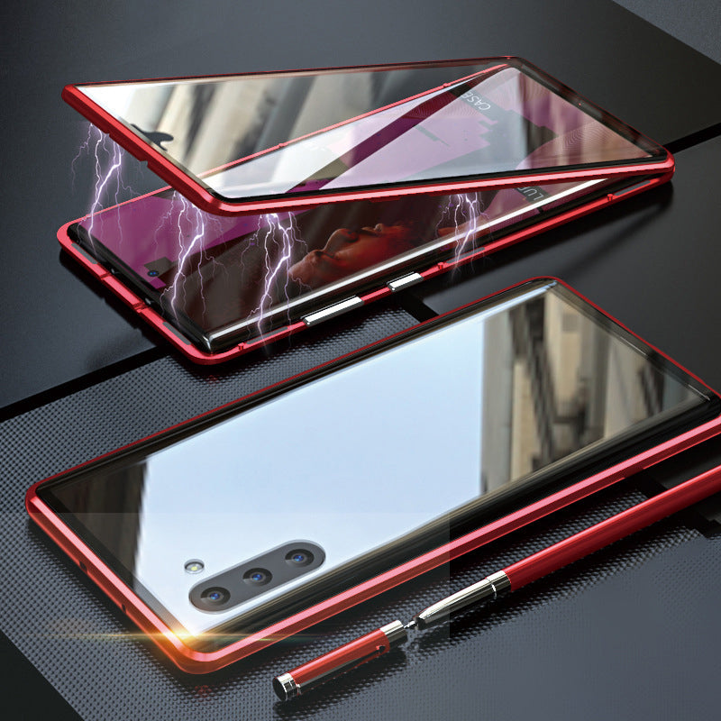 Funda de teléfono magnética de vidrio templado doble cara para Samsung