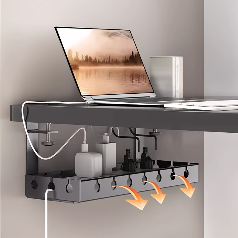TANGLEFREE - Organizador de cables ajustable para debajo del escritorio, diseñado para espacios de trabajo más limpios y ordenados.