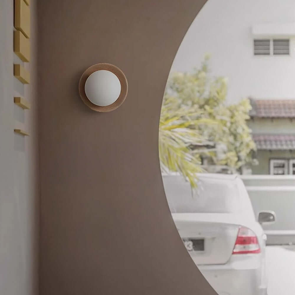 Aplique de Pared de Madera Blanca Moderna