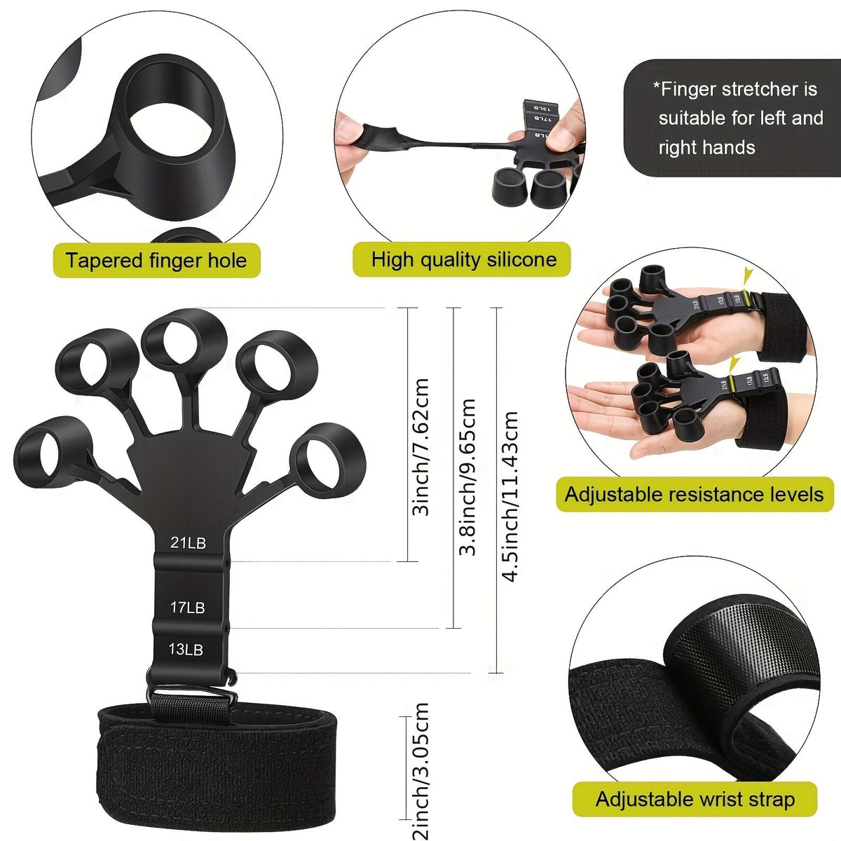 Conjunto de Entrenadores de Mano PowerGrip – 5 en 1 para Manos y Antebrazos Fuertes