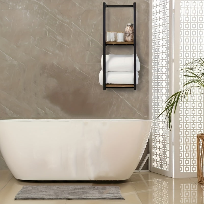 Estante de Toallas Industrial con Estantes – Mueble de Pared Elegante y Funcional