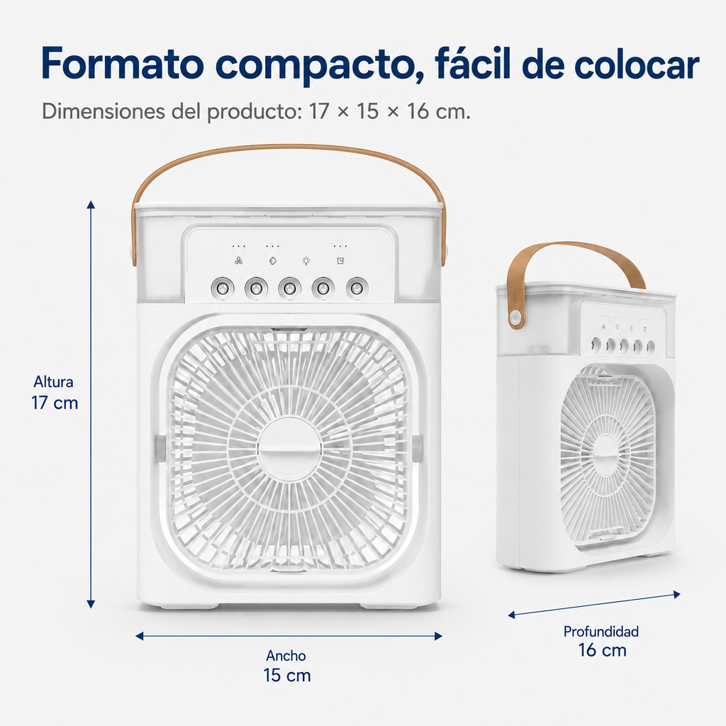 Enfriador de Aire Portátil 3 en 1 con Ventilador y Humidificador