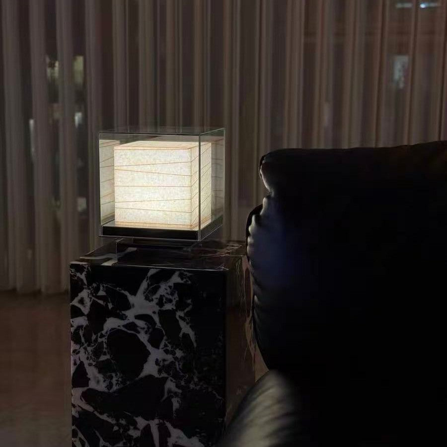 Lámpara de Mesa Cuadrada de Papel Inalámbrica Decorativa