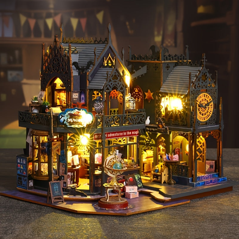 Casa de Libros Fascinante – Rompecabezas de Madera 3D con Iluminación Mágica