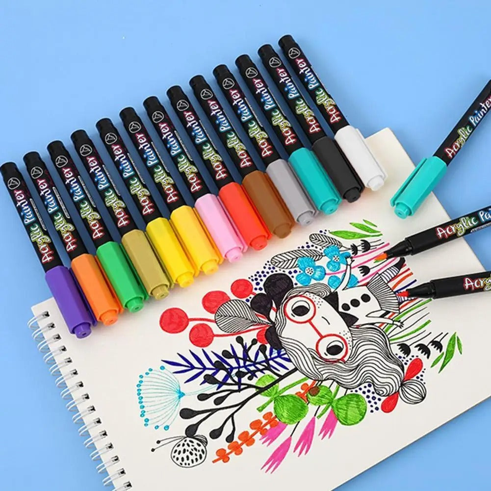 ArtFlow - Set de marcadores acrílicos de 12 piezas | 50% DESCUENTO