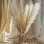 Ramo de hierba de pampas natural y real seca de 80 cm (blanco / beige / gris) │ pluma esponjosa para decoración moderna boho del hogar