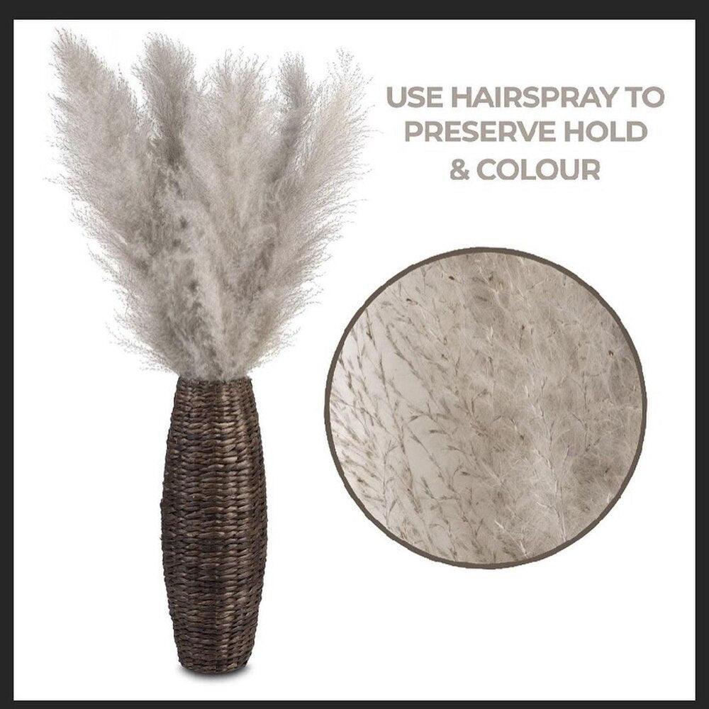 Ramo de hierba de pampas natural y real seca de 80 cm (blanco / beige / gris) │ pluma esponjosa para decoración moderna boho del hogar