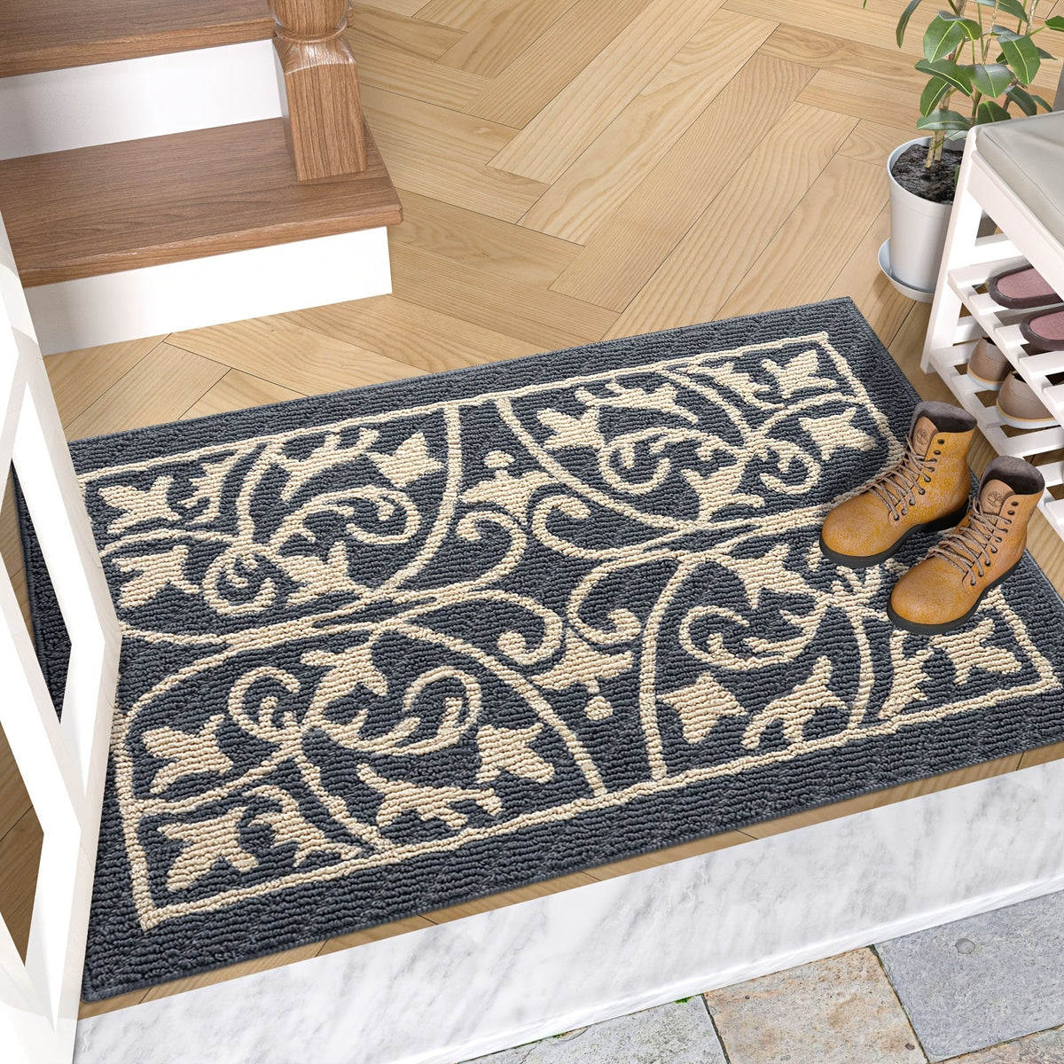 PUREHOME - Alfombra de Entrada Interior de Bajo Perfil Antideslizante 1pc