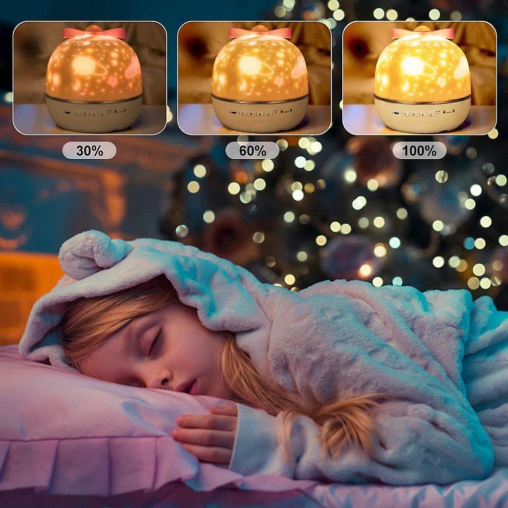 Proyector de estrellas lámpara nocturna para niños – regulable y segura con función de música