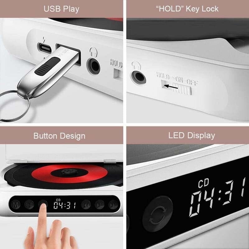 Noxord | Reproductor de CD portátil compatible con Bluetooth
