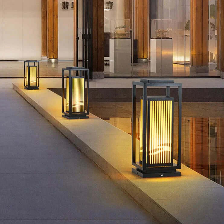 Luz de Poste Solar LED para Exterior, Lámpara de Jardín Impermeable