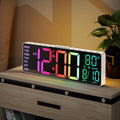 Reloj Despertador Digital Grande de 10.5'' con 8 en 1 Colores RGB