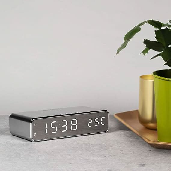 BENNETT - Reloj despertador LED con cargador inalámbrico