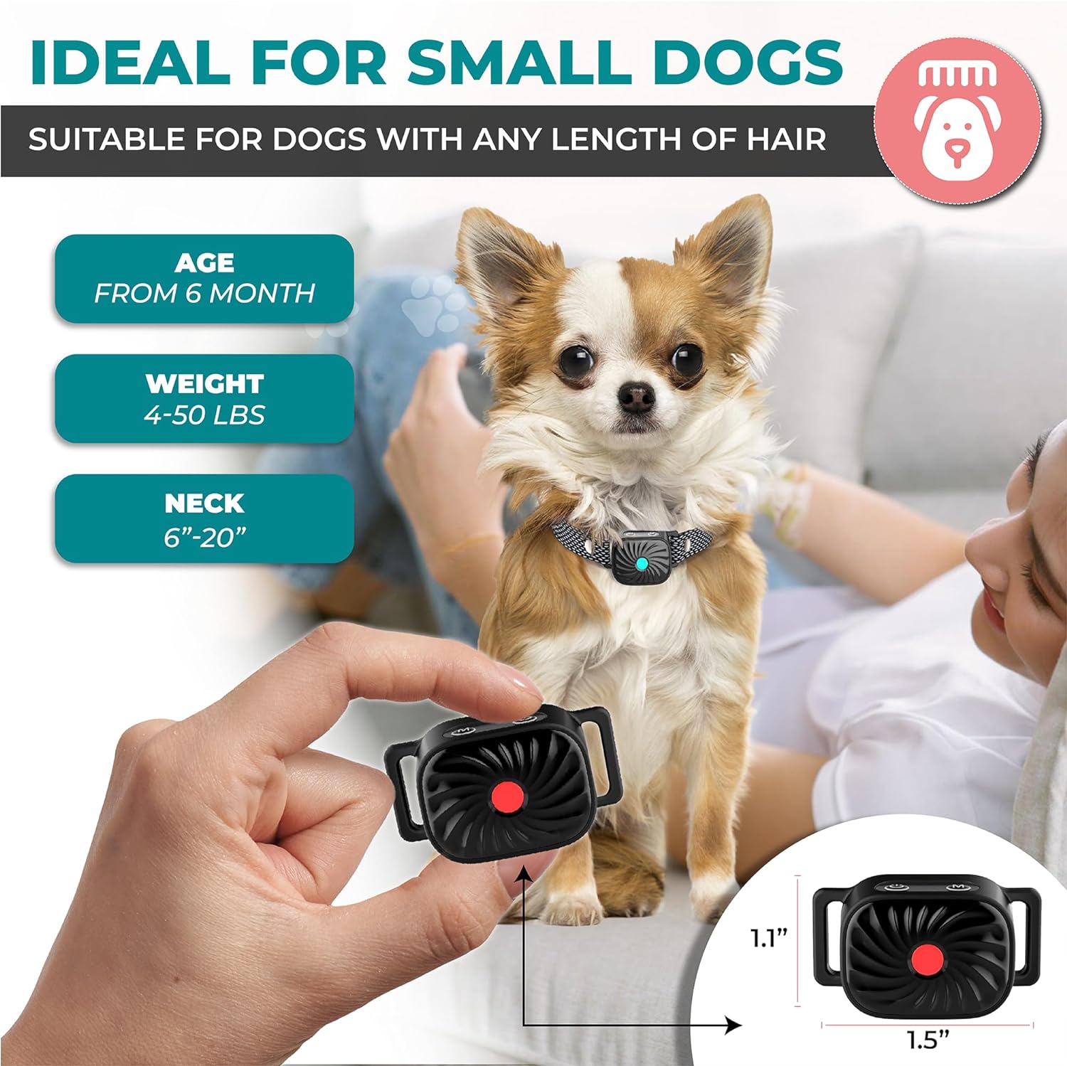 CANINECARE - Collares Antibark BarkEase | Para Perros Pequeños