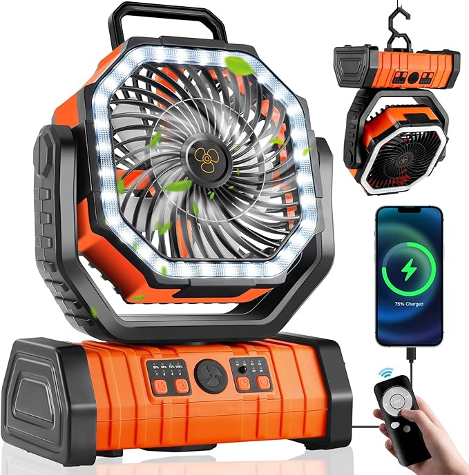 Ventilador de Camping - 3 en 1 - LED - Inalámbrico
