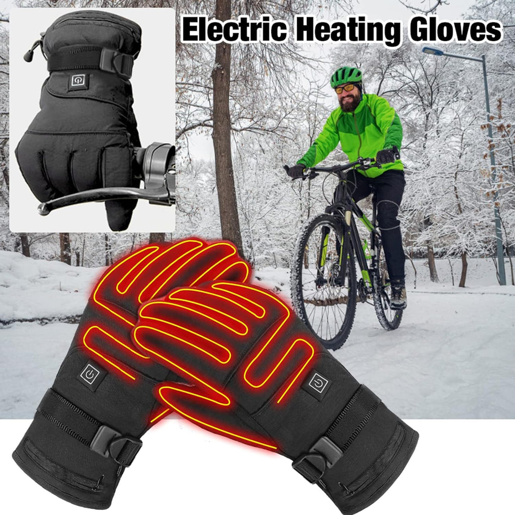 Guantes de Invierno Calefaccionados | Impermeables y Resistentes al Viento | 3 Niveles de Calor | Compatibles con Pantallas Táctiles