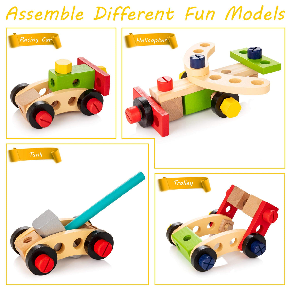 Caja de Herramientas de Madera para Niños - Creativa y Educativa
