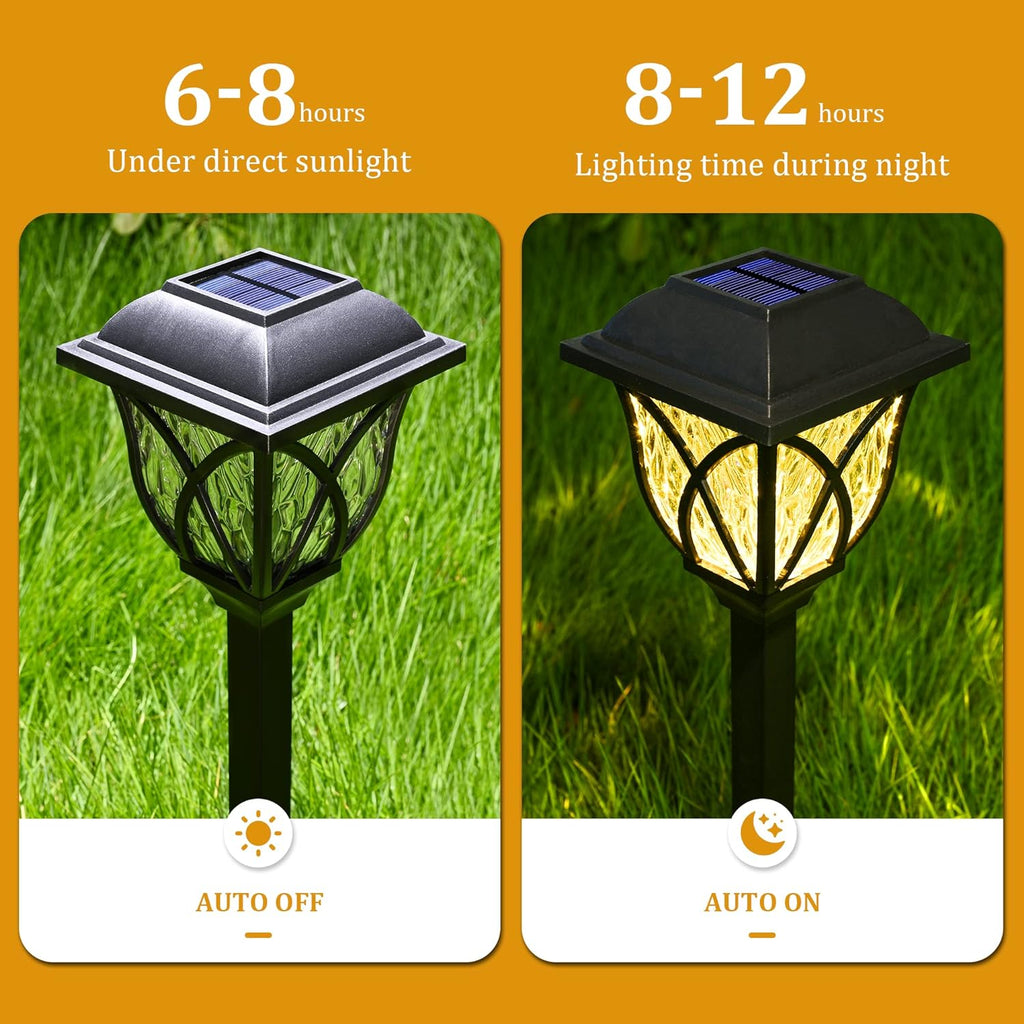 Paquete de 6 Luces de Jardín LED Solares para Caminos Exteriores
