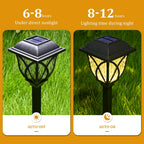 Paquete de 6 Luces de Jardín LED Solares para Caminos Exteriores