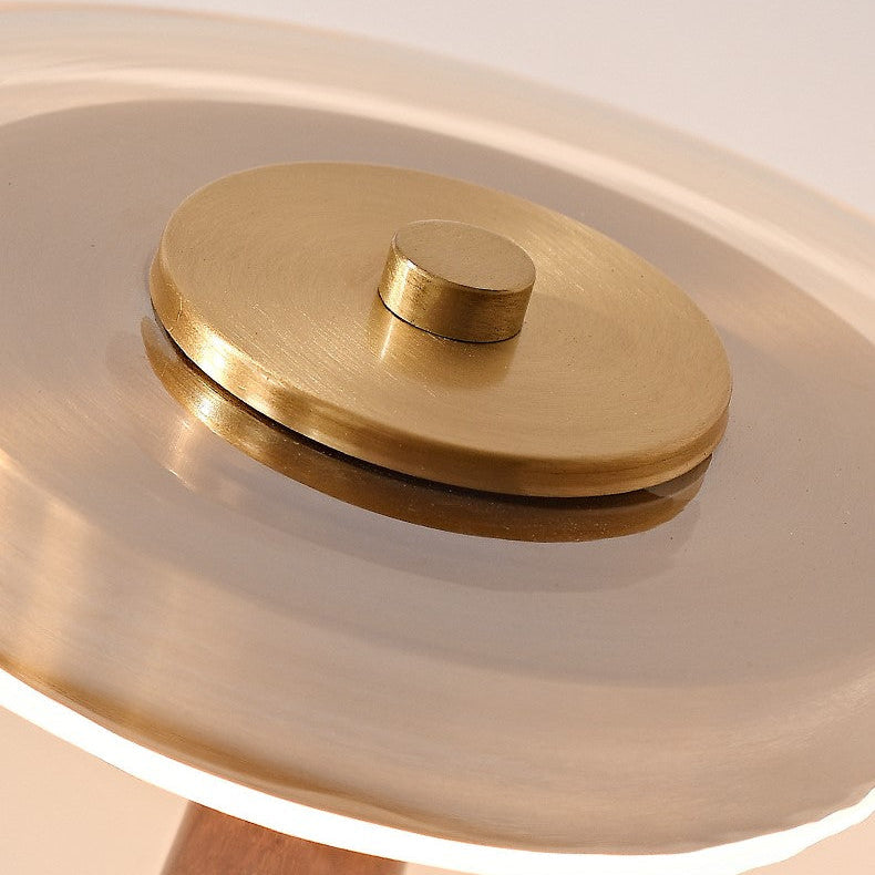 Lámpara de Mesa de Madera y Cristal Diseño Vintage