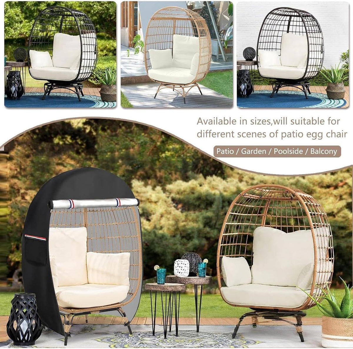 Cubierta Impermeable para Silla Huevo con Doble Cremallera – Solara