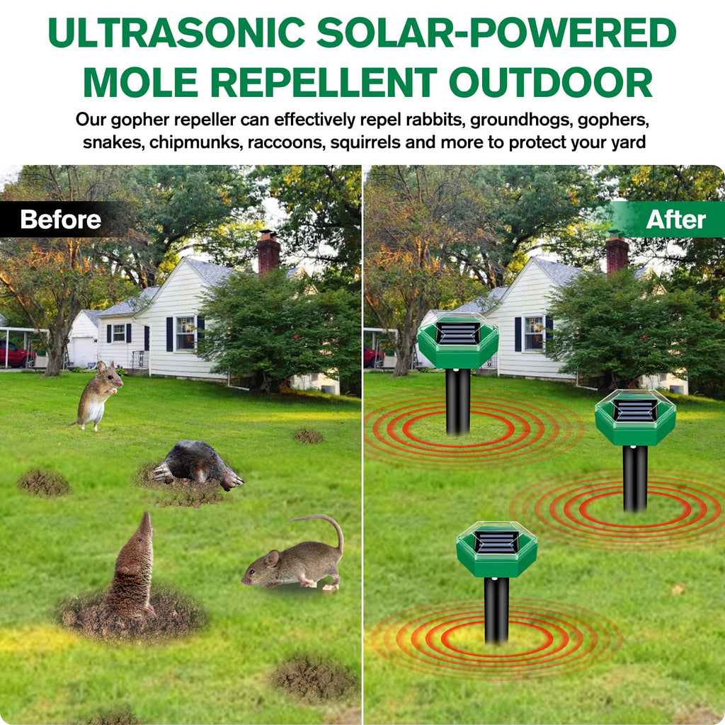 Repelente de Topos Ultrasónico Pack de 4