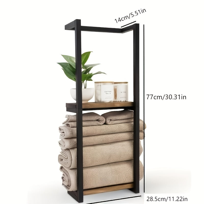 Estante de Toallas Industrial con Estantes – Mueble de Pared Elegante y Funcional