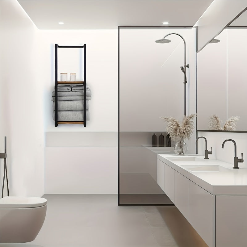 Estante de Toallas Industrial con Estantes – Mueble de Pared Elegante y Funcional