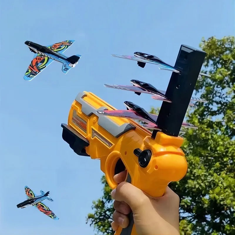 FlyBlitz – Lanzador clásico de aviones de papel para planeadores de dos alas