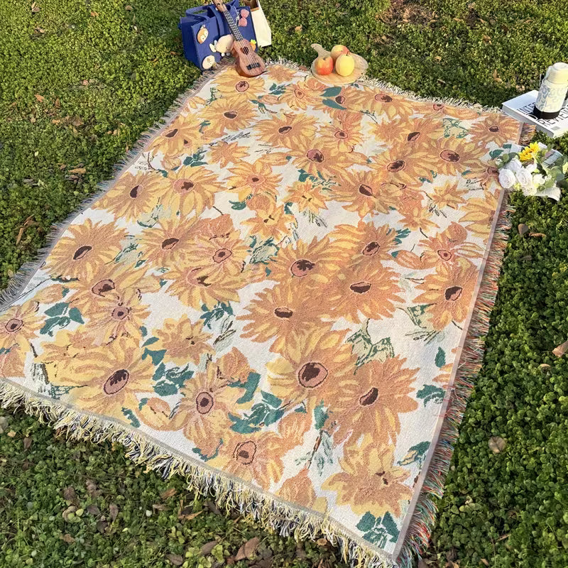 Manta de Picnic Impermeable Diseño Floral Ligero 180x230cm