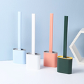 Cepillo de inodoro con cabezal de silicona flexible para una limpieza higiénica