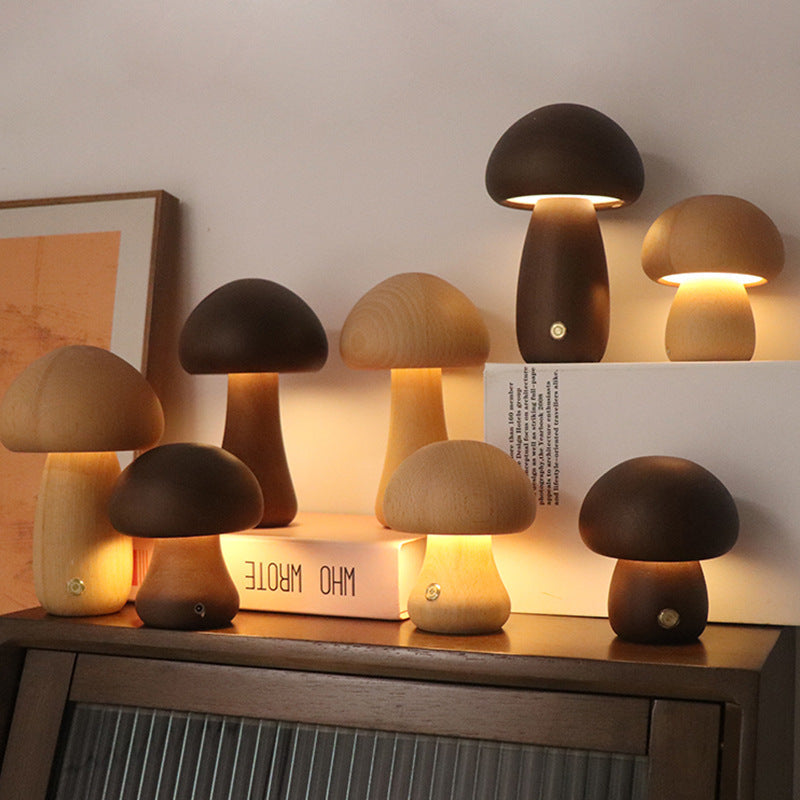 Ocerar™ Lámpara de Setas LED Inalámbrica de Madera | 50% DESCUENTO