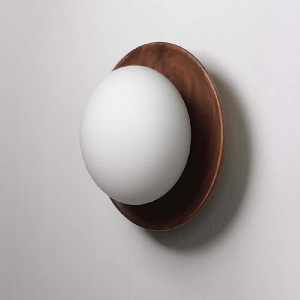 Aplique de Pared de Madera Blanca Moderna