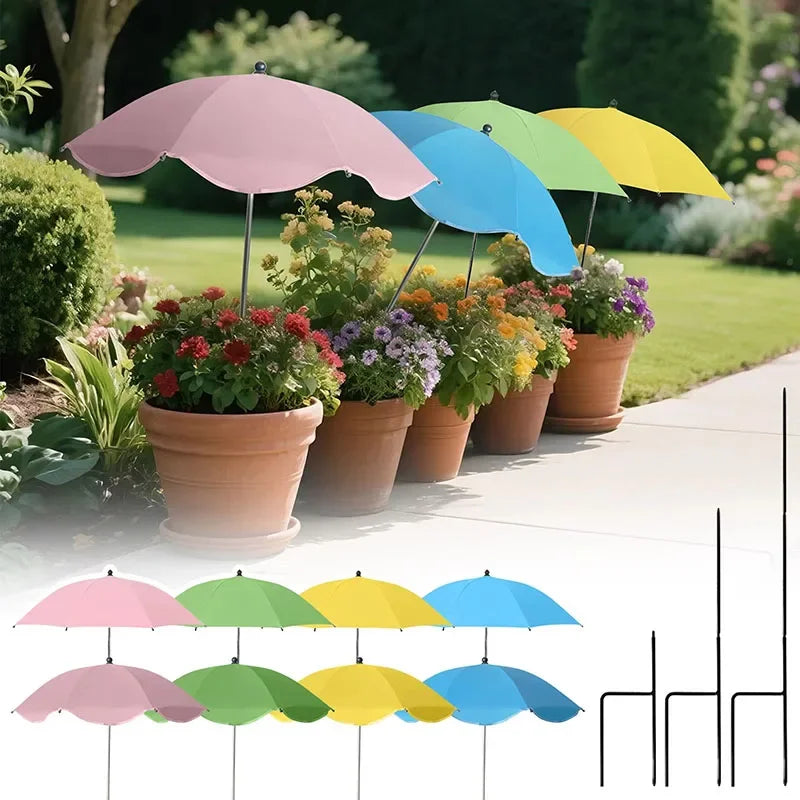 Florashade Protección Solar para Plantas | Protección Ajustable para Plantas | Paraguas Resistente a UV con Estaca de Tierra | Resistente a la Intemperie | Ø 60 cm