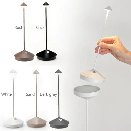 Lámpara de mesa LED minimalista - Iluminación inalámbrica a prueba de agua y regulable