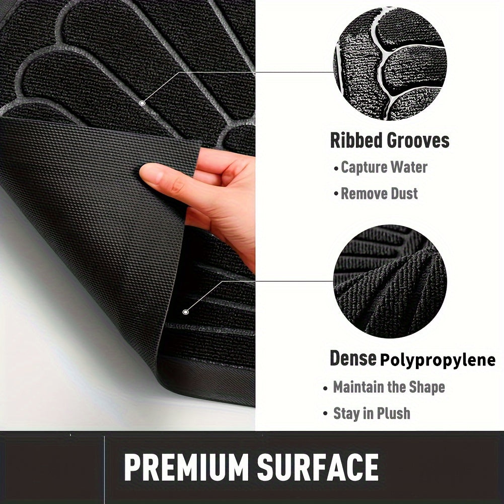 Alfombrilla de Goma Duradera - Diseño Semicircular para Interior y Exterior