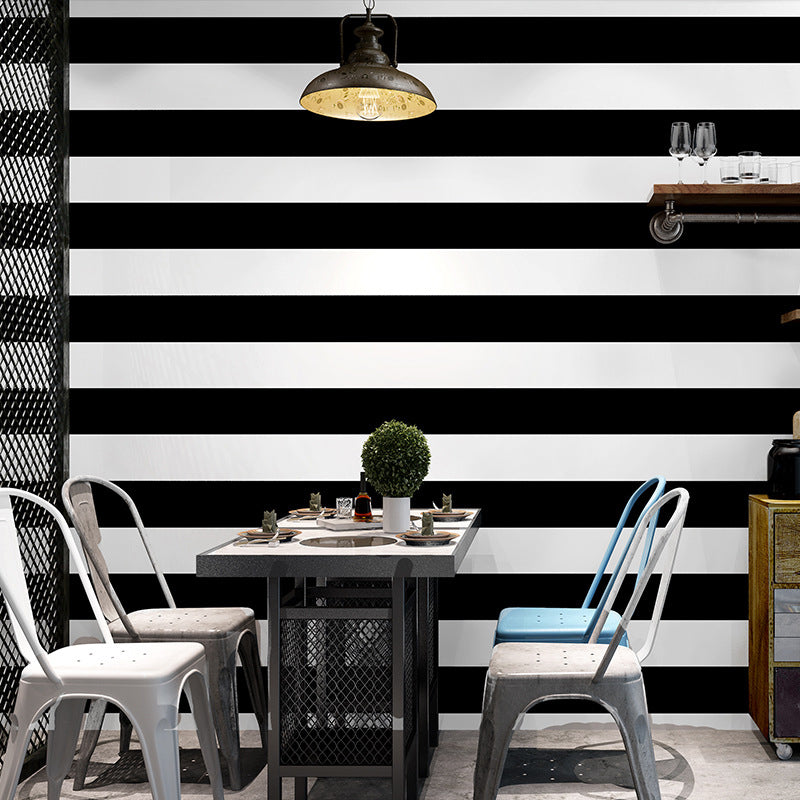 Papel tapiz de rayas anchas no adhesivo para cafetería y tienda de ropa, 33 pies x 20,5 pulgadas