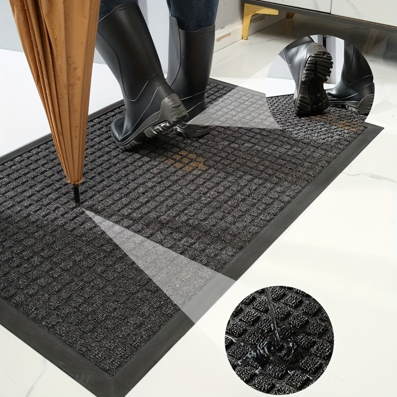 CleanStep – Alfombra de entrada elegante con patrón de rejilla para una entrada ordenada