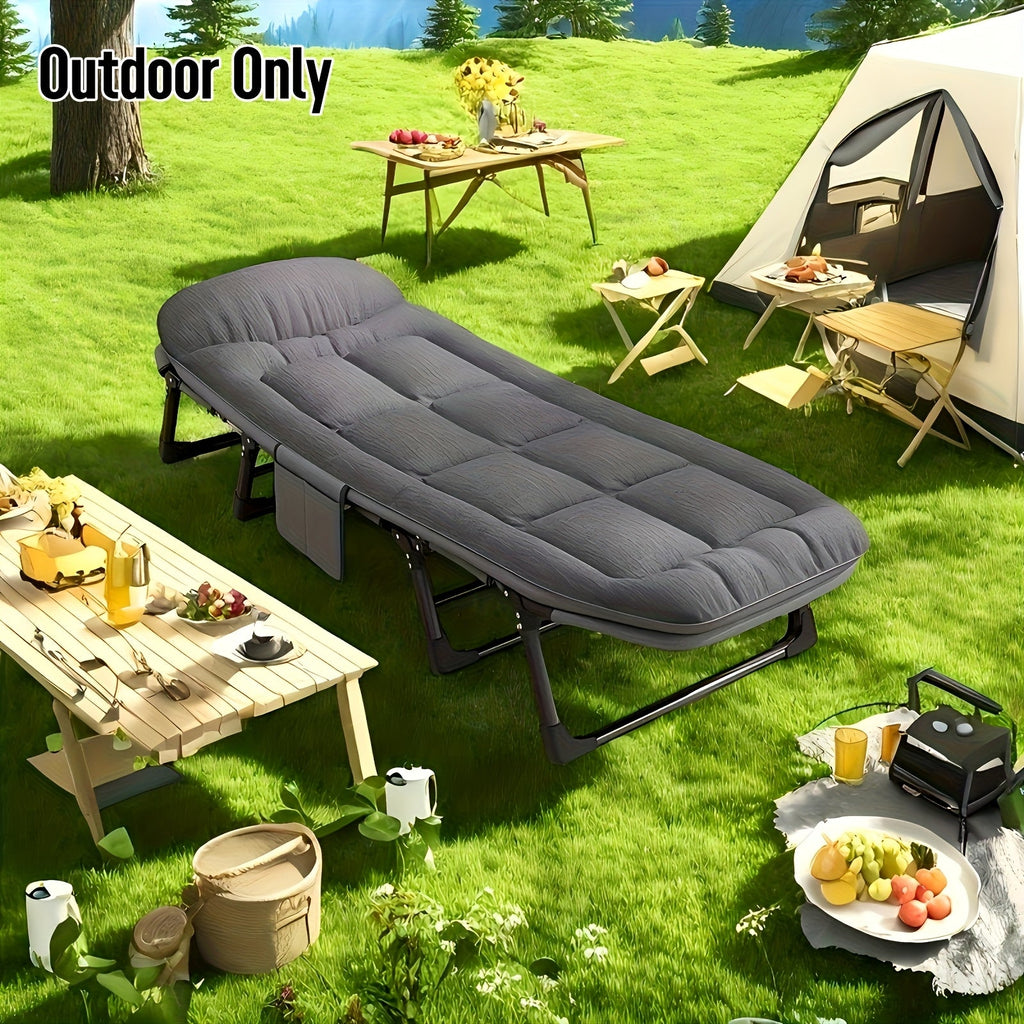Cama de Camping Plegable para Adultos – Estructura de Aluminio y Acero Inoxidable Ligera