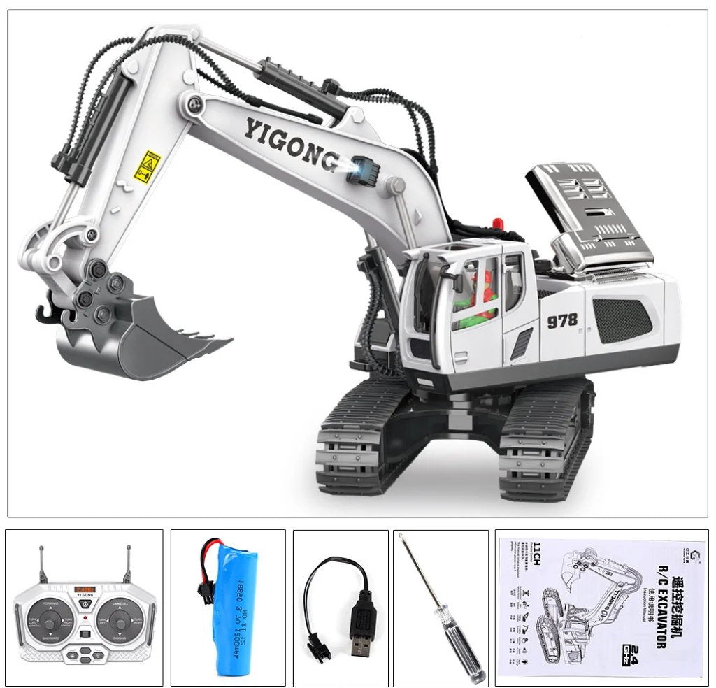 Excavadora Hidráulica de Metal Completo G308H 1/14 RTR