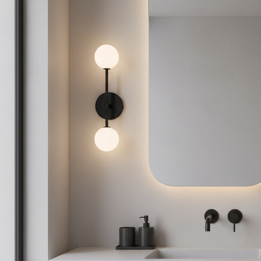 Aplique de Pared de Vidrio Esmerilado Minimalista - Iluminación Suave Moderna en Negro o Dorado