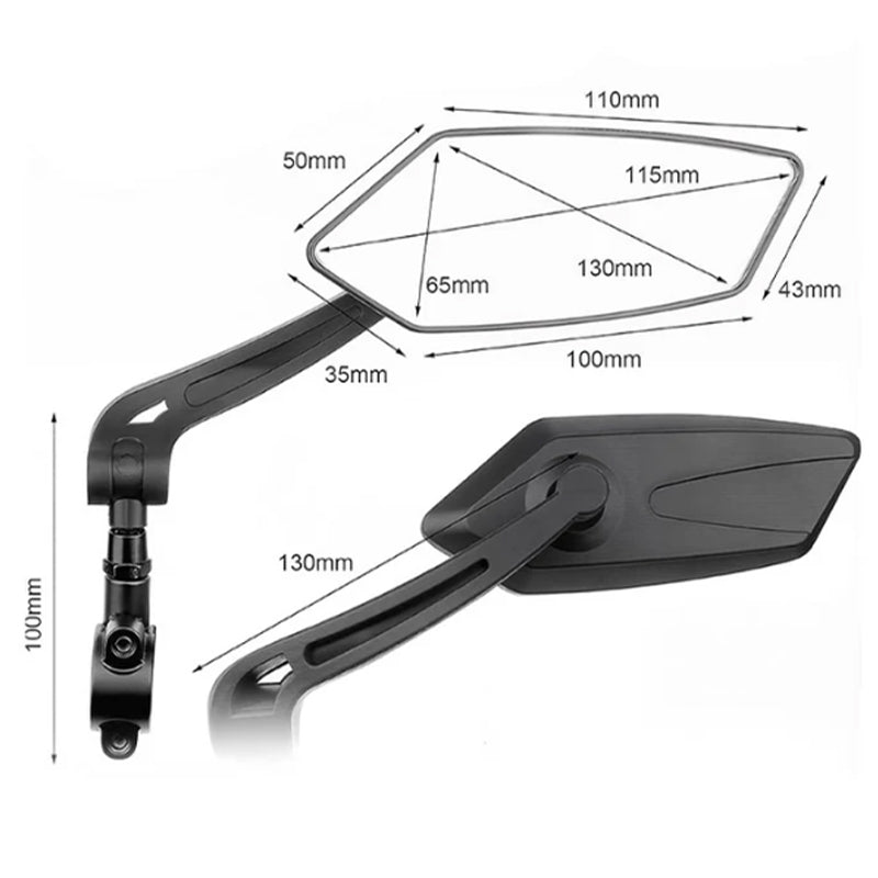 Espejo retrovisor ajustable y rotatable 360° para bicicleta