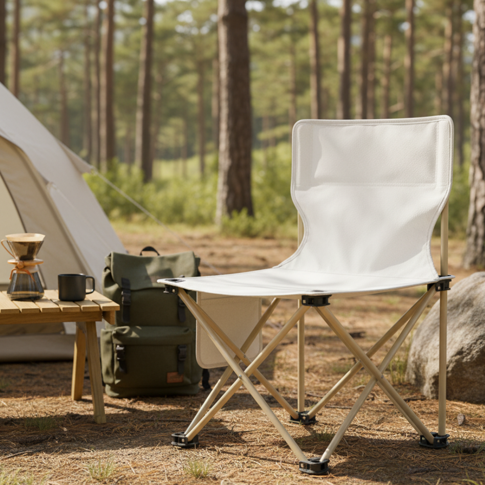 Silla Plegable Exterior Escandinava - Tela Oxford Duradera y Estructura de Acero para Uso Exterior