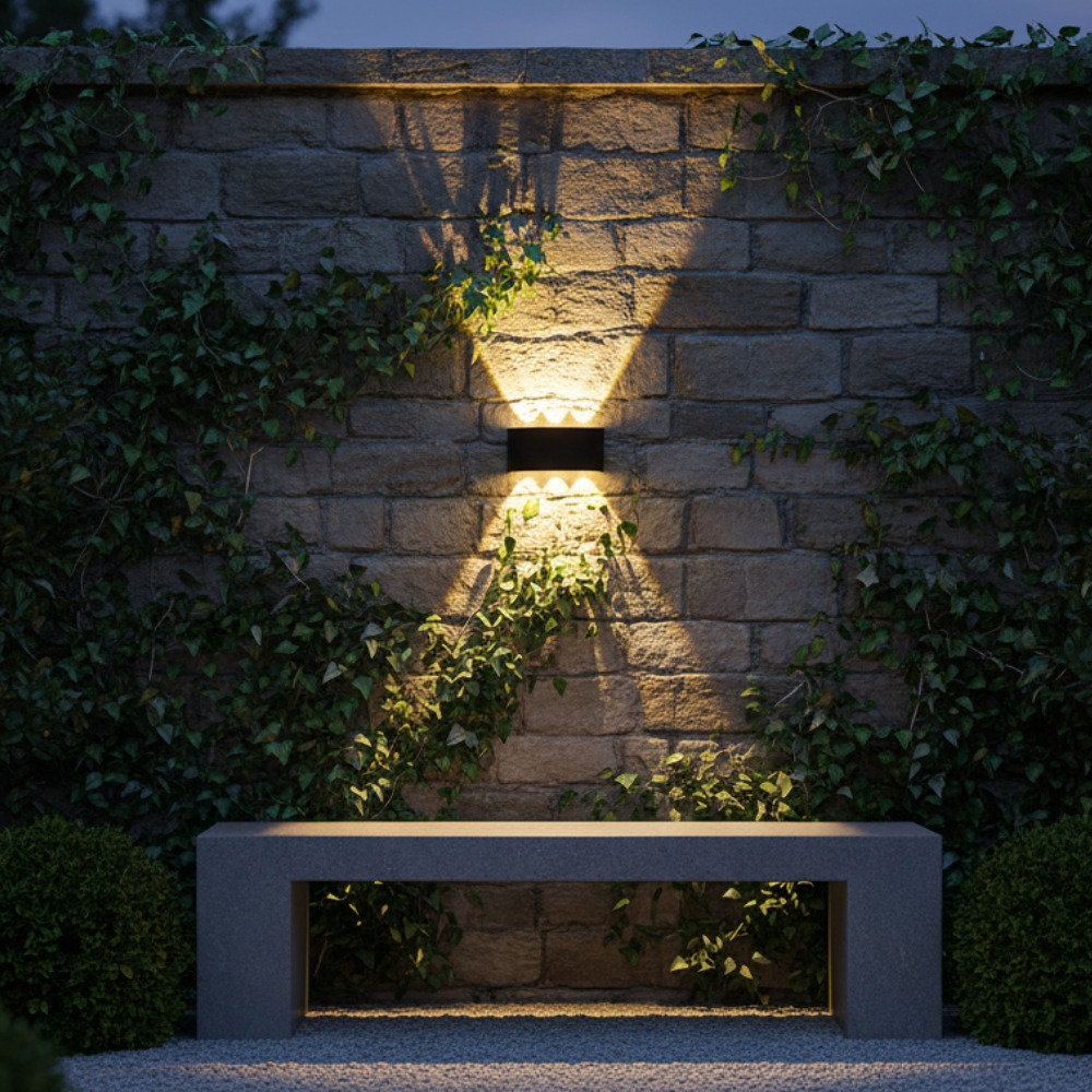 Luz de Pared Exterior Moderna en Arco | Aplique LED Impermeable para Iluminación de Jardín o Patio