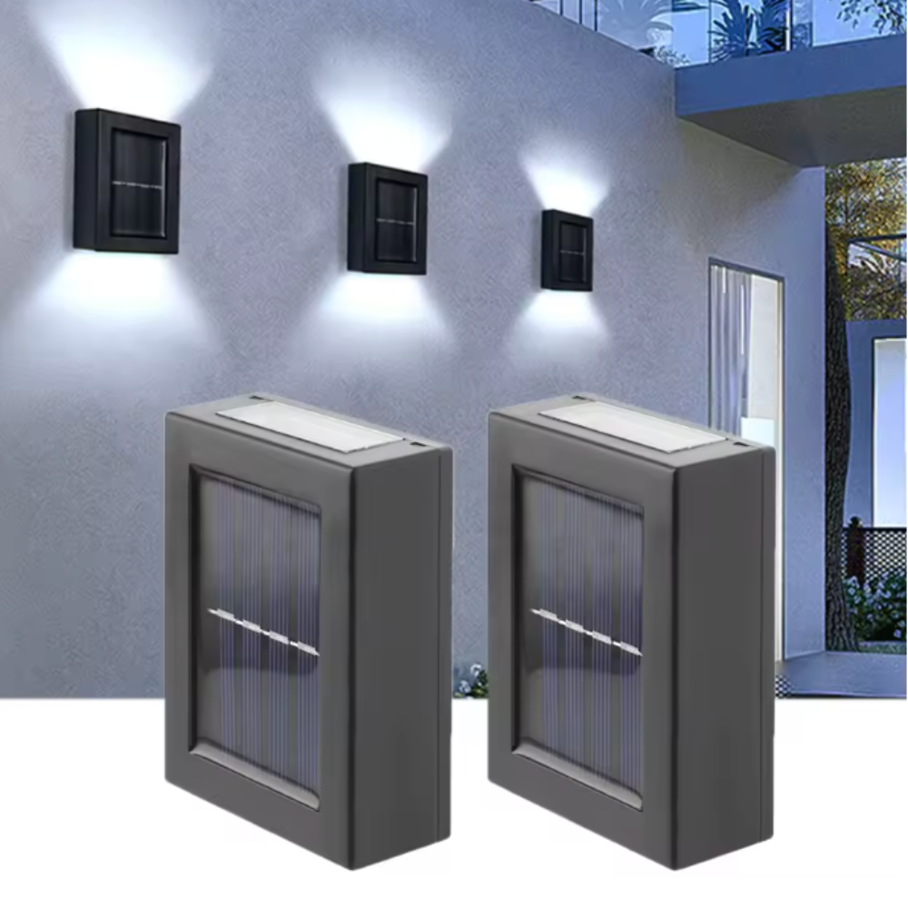 Luz Solar de Pared para Exteriores IP65 a Prueba de Agua | Luz LED Arriba y Abajo para Patio, Jardín y Jardín