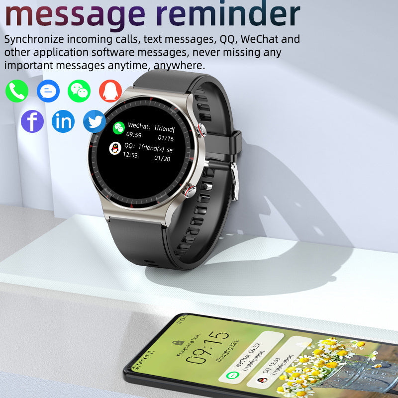 Reloj inteligente médico EKG | Certificado CFDA | Biosensor de alta precisión 512Hz | Monitoreo de SpO2 y frecuencia cardíaca | Análisis de respiración basado en IA | IP67 a prueba de agua