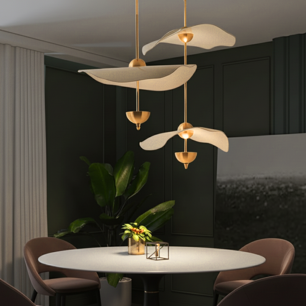 Lámpara Colgante Lotus - Iluminación de Cocina de Altura Ajustable, Compatible con LED