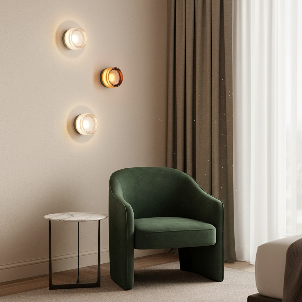 Rondel - Aplique de Pared Moderno con Brillo LED Suavemente Texturizado